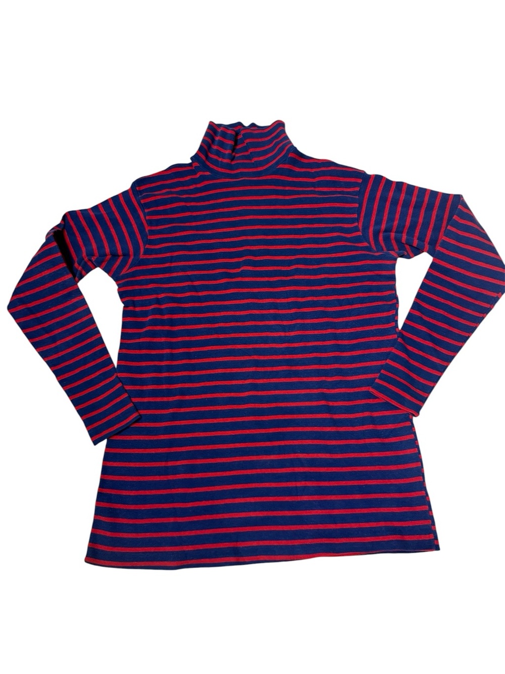 Vintage 1960's L.L. Bean Turtleneck Top Navy Red Stripes